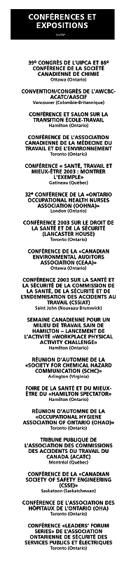 Conf&eacute;rences et Expositions