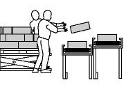 Figure 12 - Ajuster las hauteur de la palette de sorte qu'elle soit toujours entre le niveau de la taille et des épaules