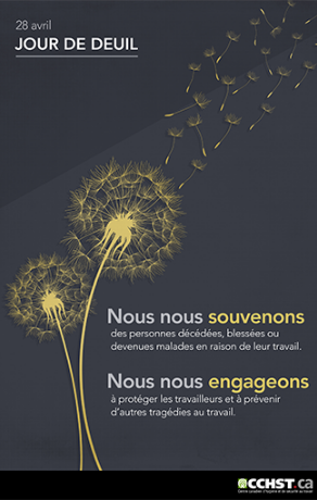 Aperçu une affiche pour le Jour de deuil, indiquant le 28 avril.