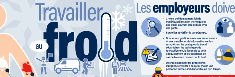 Infographie sur le travail au froid. Qu'es que les employeurs doive faire?