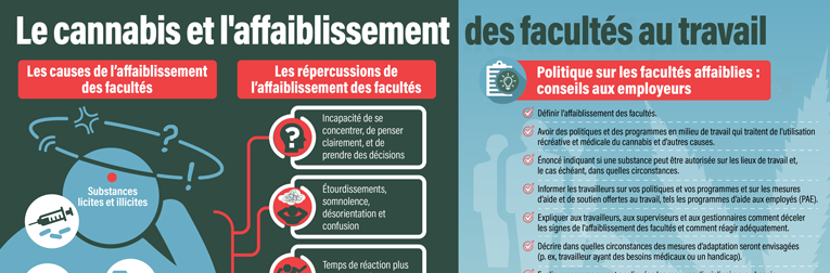 Le cannabis et l'affaiblissement: Les causes de l'affaiblissement des facultés, Les repercussions de l'affaiblissement des facultés, Politique sur les facultés affaiblies: conseils aux employeurs