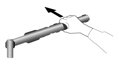 Figure 4 - La force requise devrait être appliquée dans le même axe que le poignet et l'avant-bras en extension