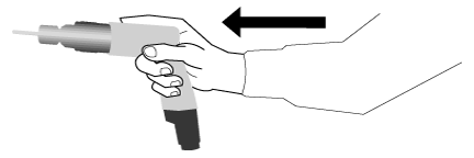 Figure 2 - La force requise devrait être appliquée dans le même axe que le poignet et l'avant-bras en extension