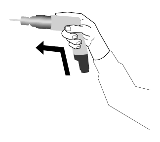 Figure 3 - La force requise devrait être appliquée dans le même axe que le poignet et l'avant-bras en extension