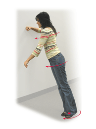 Figure 7B - En pivotant sur l'avant-pied, se tourner vers le mur