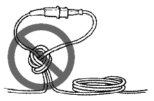 Ne pas faire de noeuds dans les cordons d'alimentation