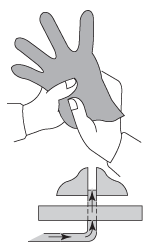 Figure 4 - Lorsqu'il faut tester un grand nombre de gants, utiliser un appareil à air comprimé