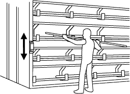Utiliser des étagères à mobilité verticale pour éviter d'avoir à se pencher