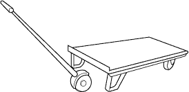 Utiliser une plate-forme à roues à timon détachable pour transporter ce qui doit être entreposé temporairement