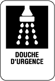 Panneau d'identification - Douche d'urgence