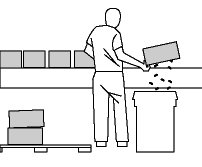 Figure 15 - Placer la palette sur une table à côté du travailleur