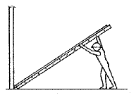 Placer le pied de l'échelle contre le bas d'un mur