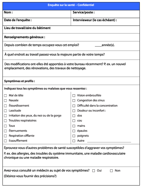 Questionnaire sur les états de santé