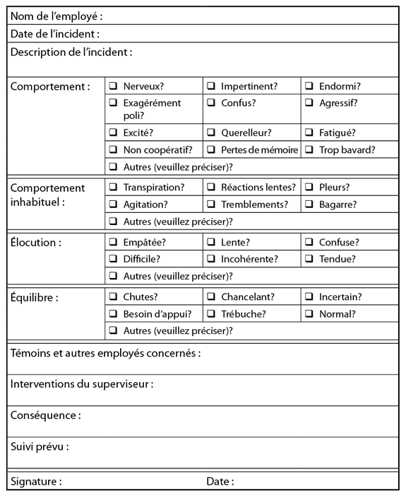 Exemple d'outil – Signalement d'une situation d'affaiblissement des facultés soupçonné