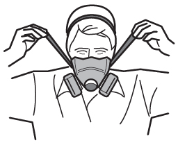 Procédure pour mettre en place un appareil de protection respiratoire à demi-masqu