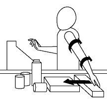 Figure 3 - Atteindre un objet qui se trouve derrière soi