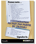 L'intimidation ne fait pas partie du travail
