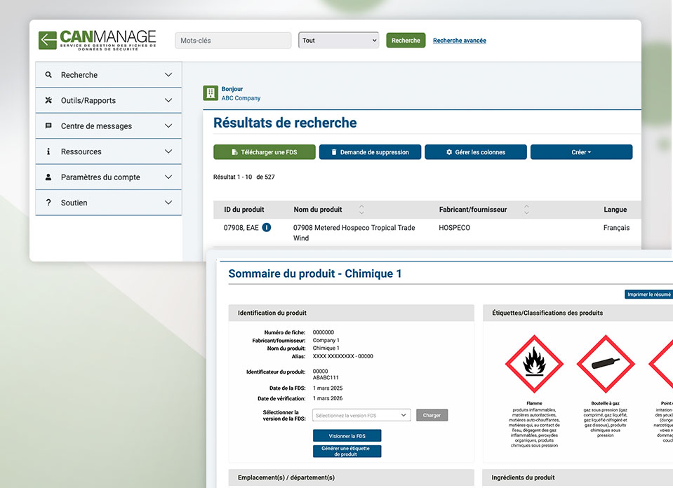Capture d'écran de l'interface CANManage