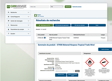 Capture d'écran de l'interface CANManage