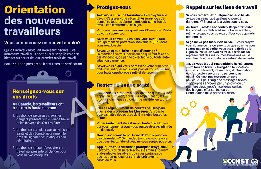 CCHST: Infographie sur l'orientation des nouveaux travailleurs