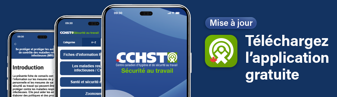 Bannière de l'application CCHST Sécurité au travail